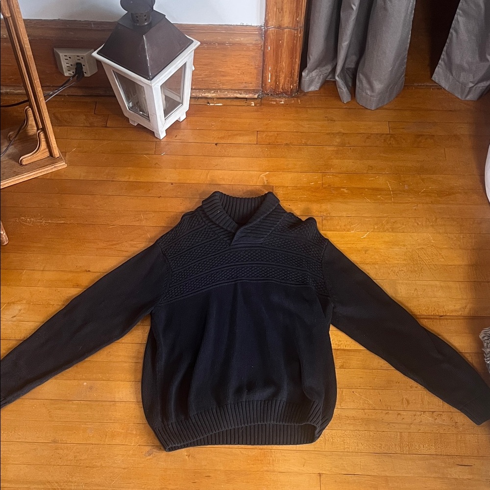 Chaps V-Neck Black Sweater for Men